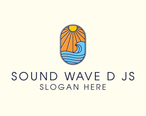 Summer Ocean Coastal Surf logo design