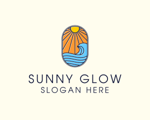 Summer Ocean Coastal Surf logo design