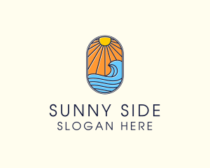 Summer Ocean Coastal Surf logo design