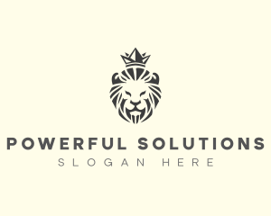 Majestic Lion Crown logo design