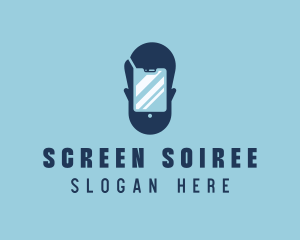 Man Grooming Smartphone logo design