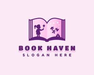 Children Puzzle Book logo design