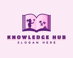 Children Puzzle Book logo design