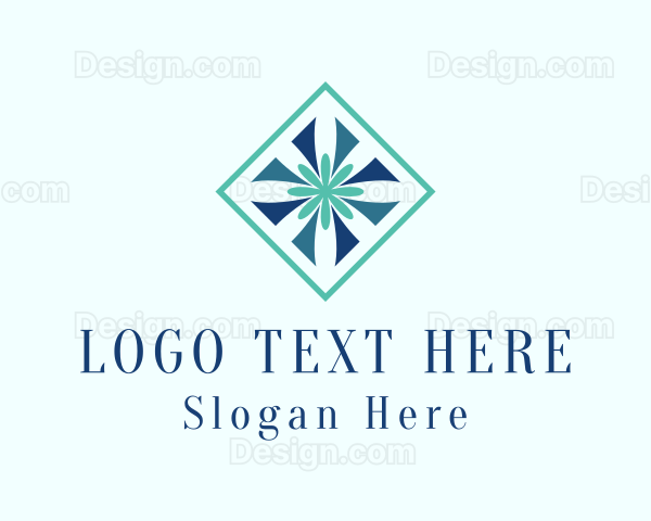 Flower Textile Interior Design Logo