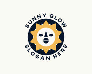 Tropical Tribal Sun logo design