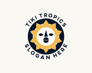 Tropical Tribal Sun logo design