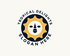 Tropical Tribal Sun logo design