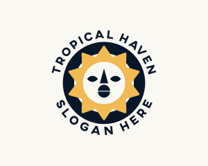 Tropical Tribal Sun logo design