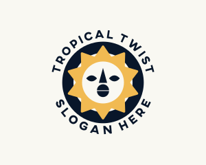 Tropical Tribal Sun logo design