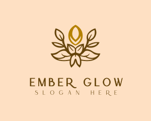 Candle Floral Decor logo design