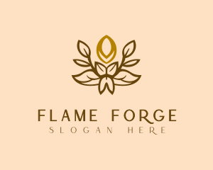 Candle Floral Decor logo design