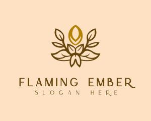 Candle Floral Decor logo design