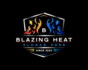 Temperature Heat Hvac logo design