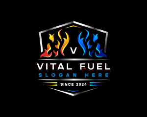 Temperature Heat Hvac logo design