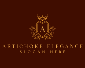 Elegant Shield Crown logo design