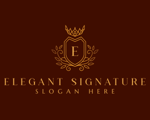 Elegant Shield Crown logo design