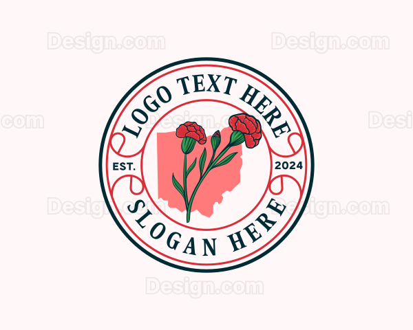 Ohio Carnation Flower Logo