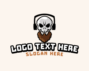 Headphone Bearded Skull logo