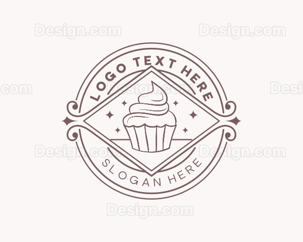 Cupcake Dessert Cafe Logo