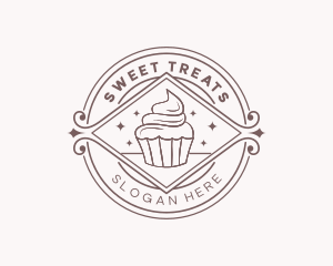 Sweet Cupcake Dessert logo design