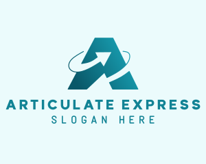 Logistics Arrow Letter A logo design