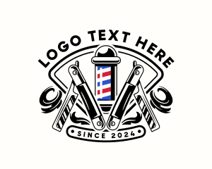 Barbershop Razor Pole logo