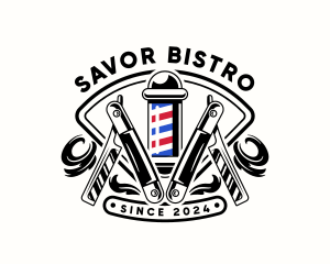 Barbershop Razor Pole logo