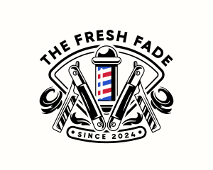 Barbershop Razor Pole logo design