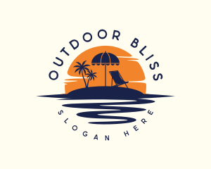 Beach Umbrella Chair logo design