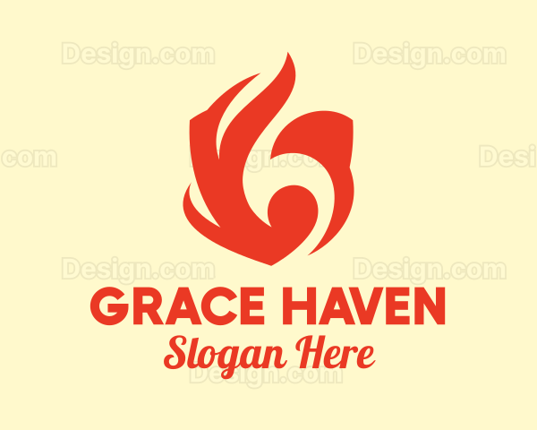 Red Flame Shield Logo