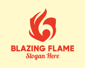 Red Flame Shield logo design