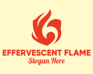 Red Flame Shield logo design