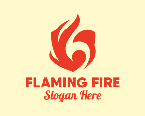 Red Flame Shield logo design