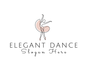 Ballerina Dance Monoline logo design