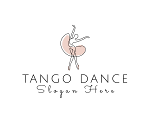 Ballerina Dance Monoline logo design