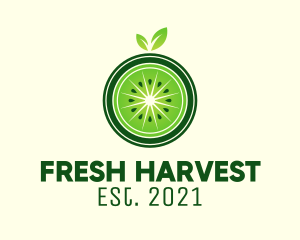 Green Kiwi Fruit  logo design