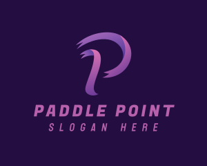 Purple Ribbon Letter P logo design