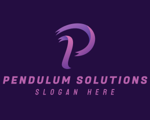 Purple Ribbon Letter P logo design