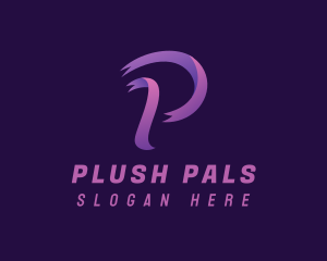 Purple Ribbon Letter P logo design