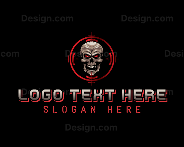 Skull Target Shooting Logo