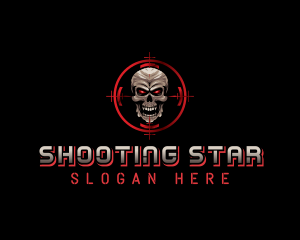 Skull Target Shooting logo design