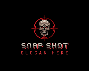 Skull Target Shooting logo design