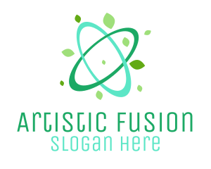 Natural Atom Orbit logo design