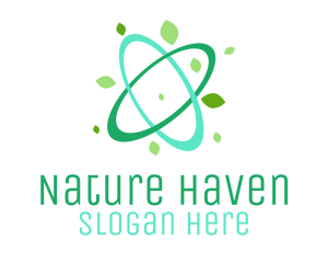 Natural Atom Orbit logo design