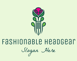 Pink Rose Flower  logo design