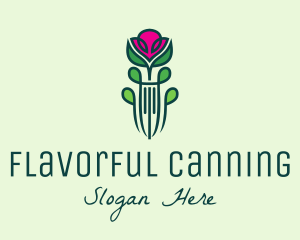 Pink Rose Flower  logo design