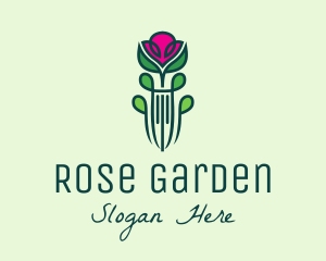 Pink Rose Flower  logo