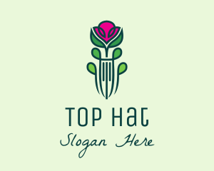 Pink Rose Flower  logo design