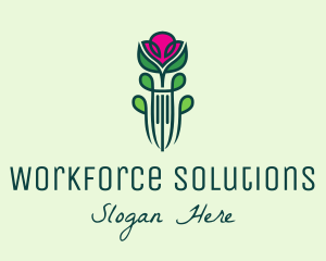 Pink Rose Flower  logo design