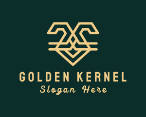 Golden Rabbit Animal logo design